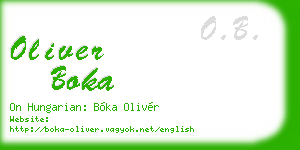 oliver boka business card